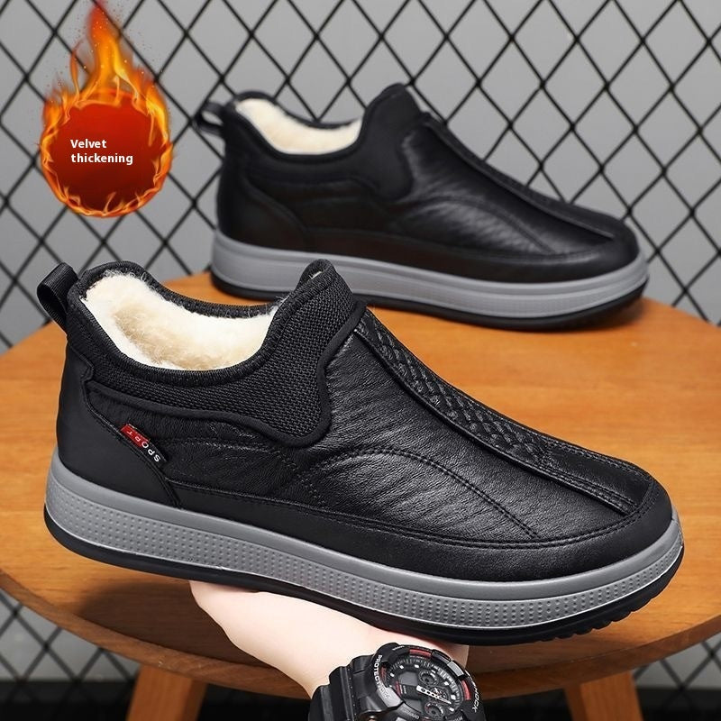 Winter Warm Fleece Snow Boots Round-toed Platform Ankle Boot Fashion Simple Non-slip Flat Cotton Shoes