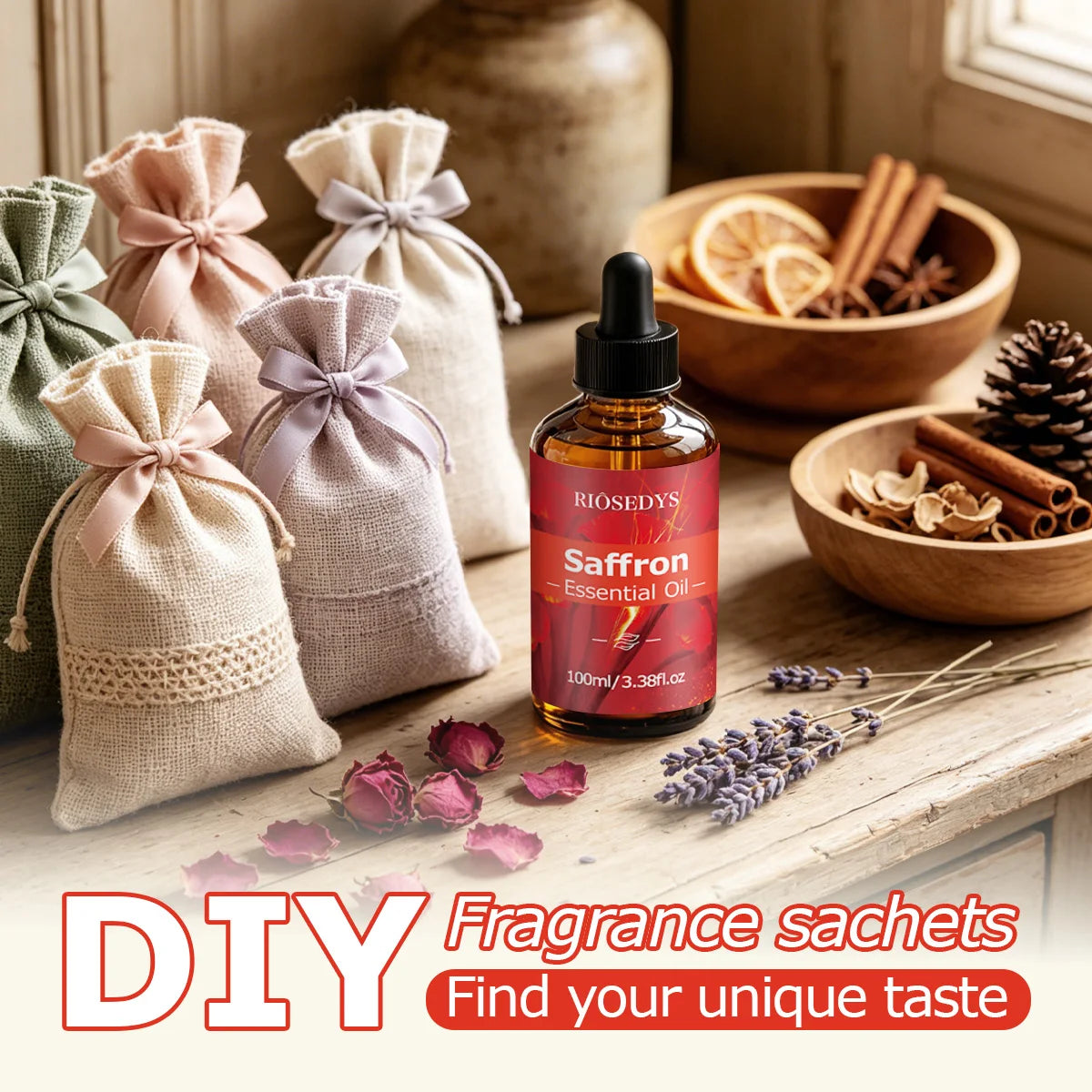 SAFFRON Essential Oil, Warm Spicy Fragrance Oil for Diffusers, Aromatherapy & DIY Scented Crafts, Rich and Elegant Aroma