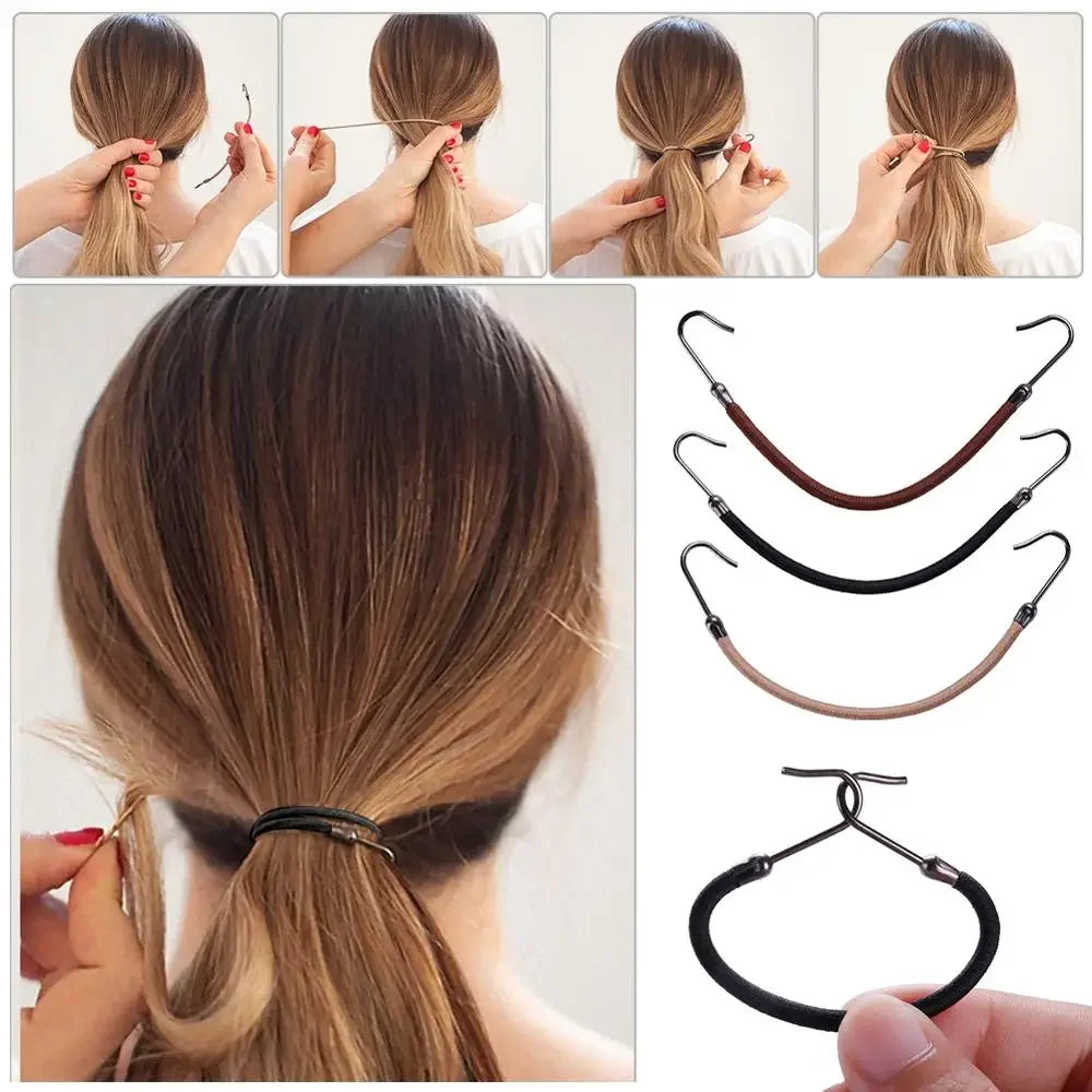 1/5/10pcs New Elastic Clips Bows Hair Accessories Girls Bands Gum With Hook Ponytail Holder Bungee Hair Thick Hair Headwear/