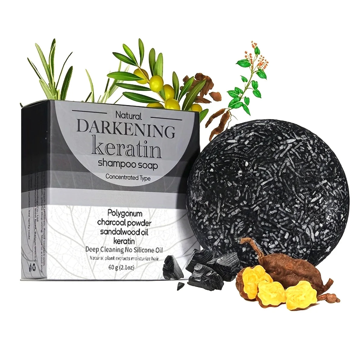 Men's Shampoo Bar Black Soap Nourishes Dark Hair Deeply Cleanses Summer Refreshing Solid Shampoo Soap