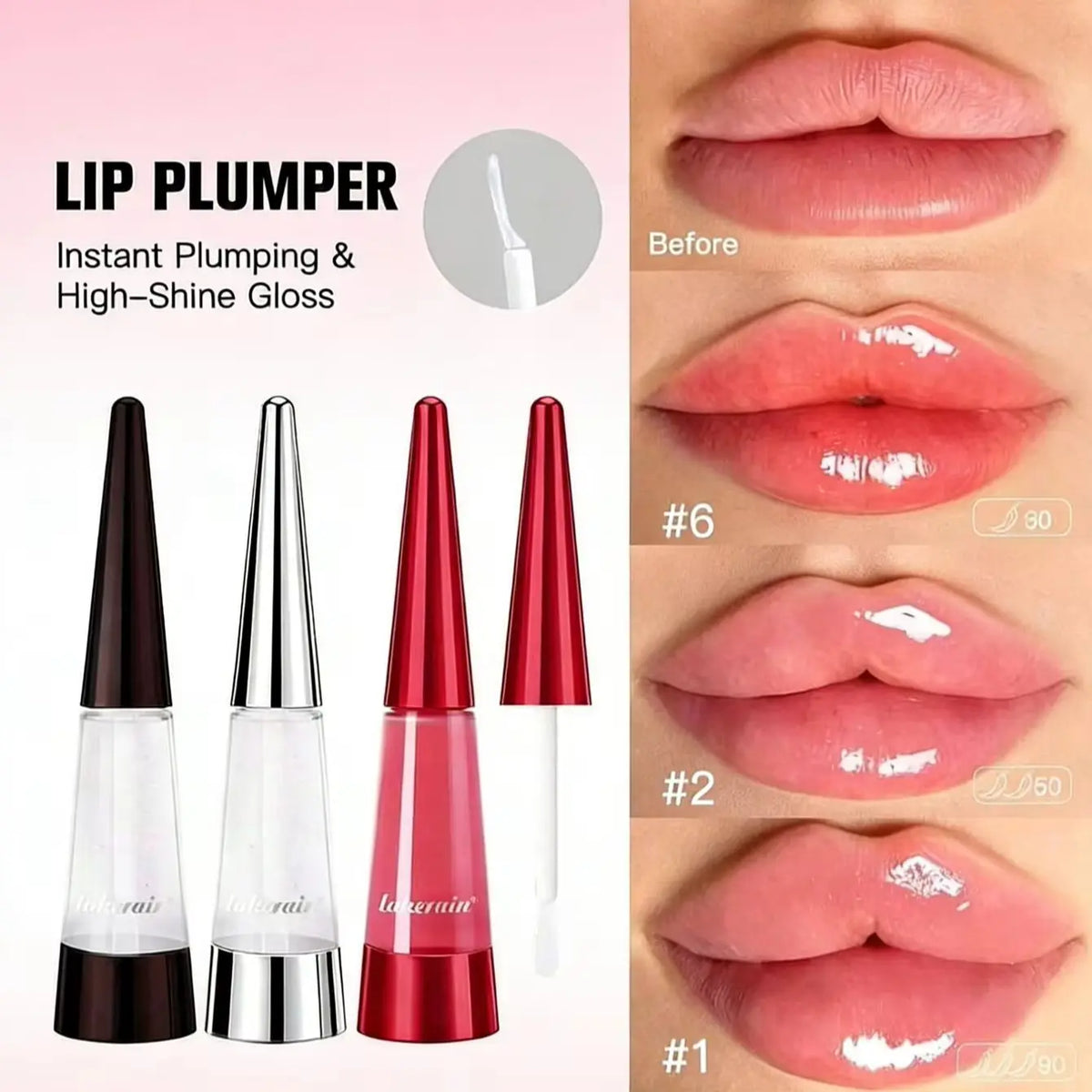 Lip Plumper Moisturizing Lip Gloss Instant Plumping Lip Oil  Long-Lasting Moisture Moisturizing Transparent Plump Lips Care Lip Stuffer Cosmetics Gift