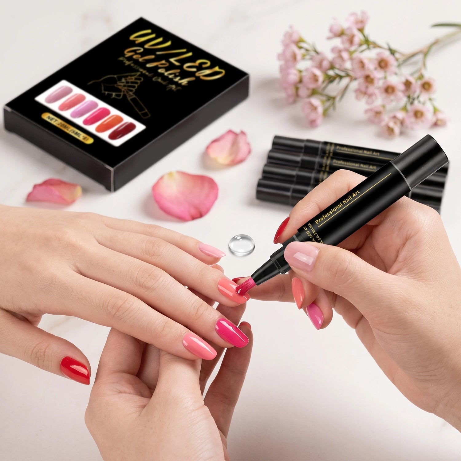 DIY Nail Polish Kit Nail Art Pens Long Lasting Vibrant Colors Nails Draw Design Waterproof Safty Easy To Use For Beginner DIY