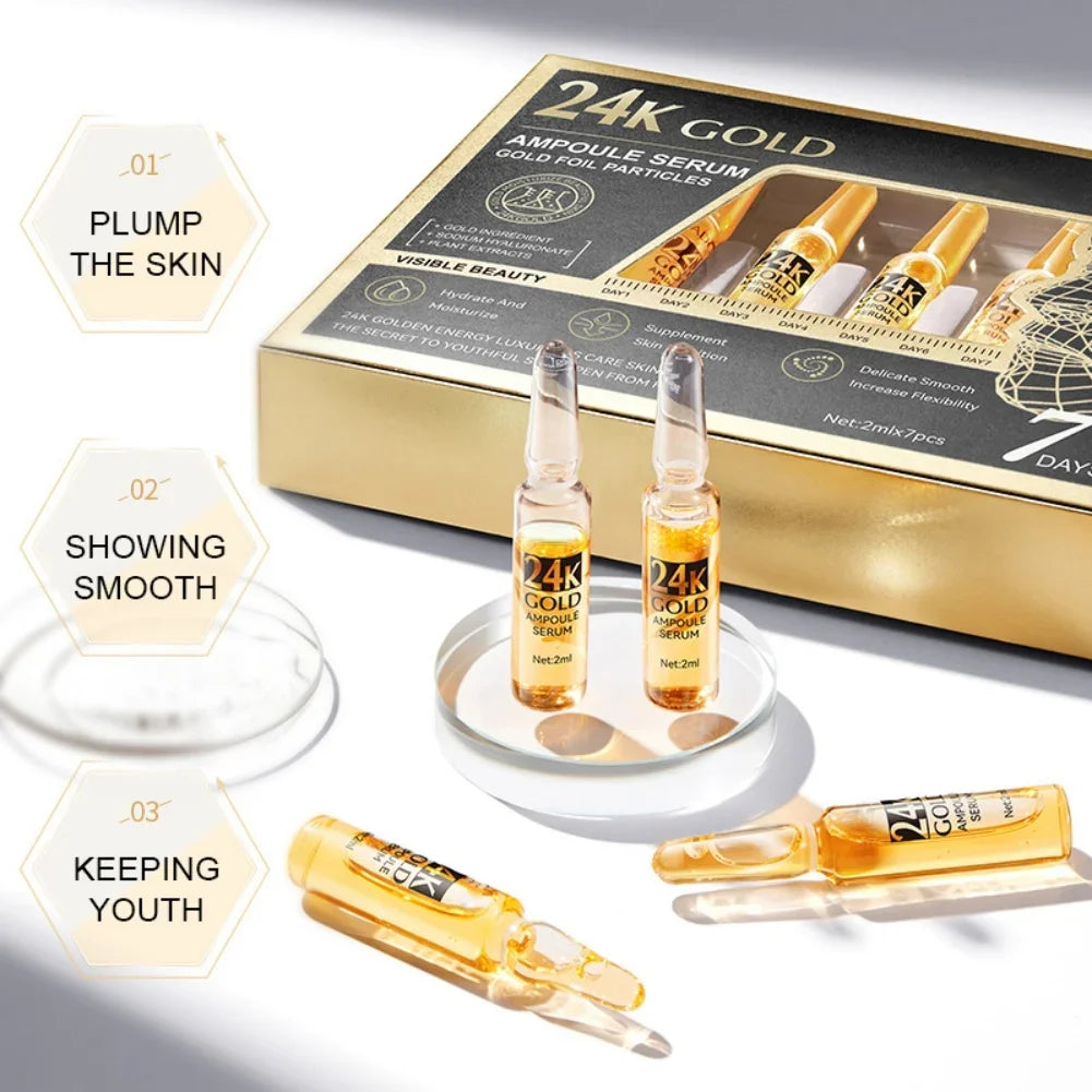 Korean 24K Gold Hyaluronic Acid Serum Protein Thread Lifting Filler Absorbable Collagen Protein Thread Vitamin C Facial Essence