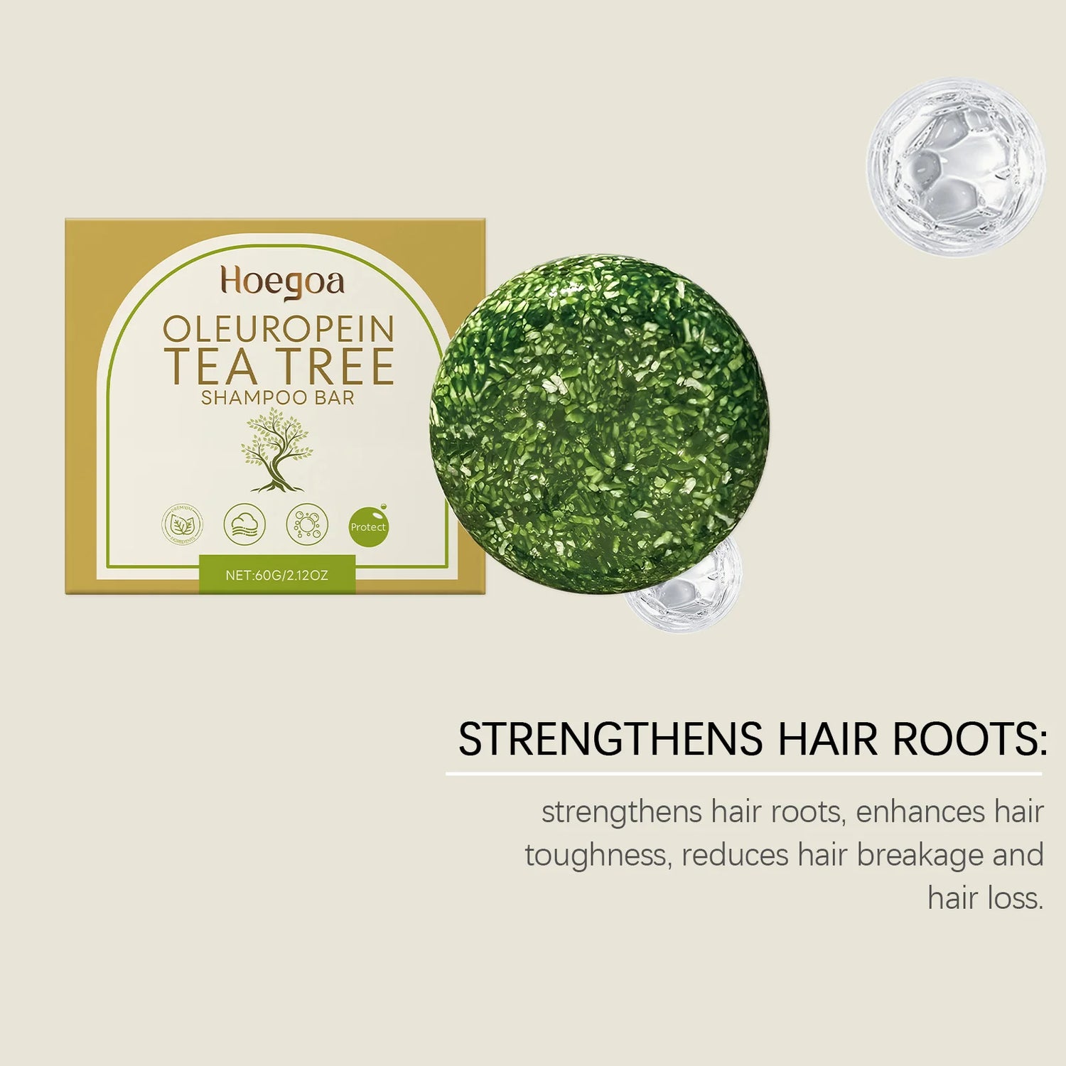 Tea Tree Shampoo Bar Dandruff Removal Oil Control Scalp Cleansing Damaged Hair Repair Natural Herbal Solid Hair Soap 60g