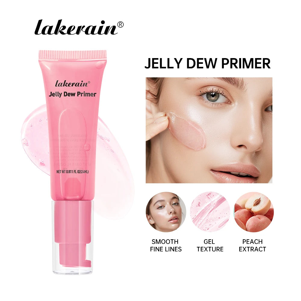 Peach Jelly Dew Face Primer Gel Hydrating Moisturizing Pore Minimizer Smooth Fine Lines Long Lasting Makeup Base Primer for All Skin Types