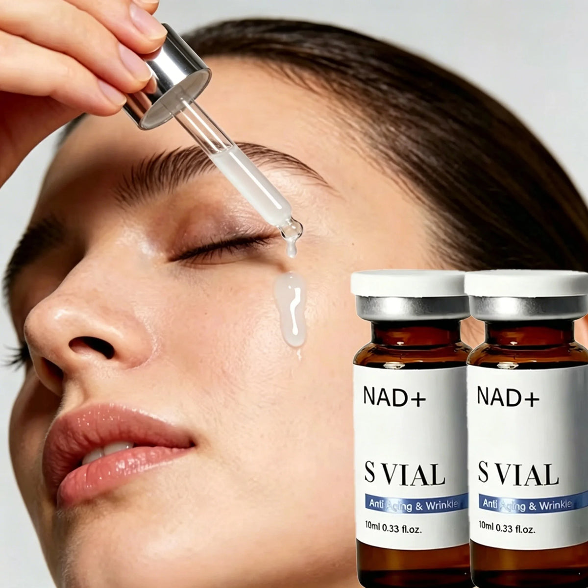 10ml NAD+ Hyaluronic Acid Ampoule Serum 0.25mm Microneedle Skin Booster Lifting Firming Anti-Aging Hydrating Facial Repair Essen