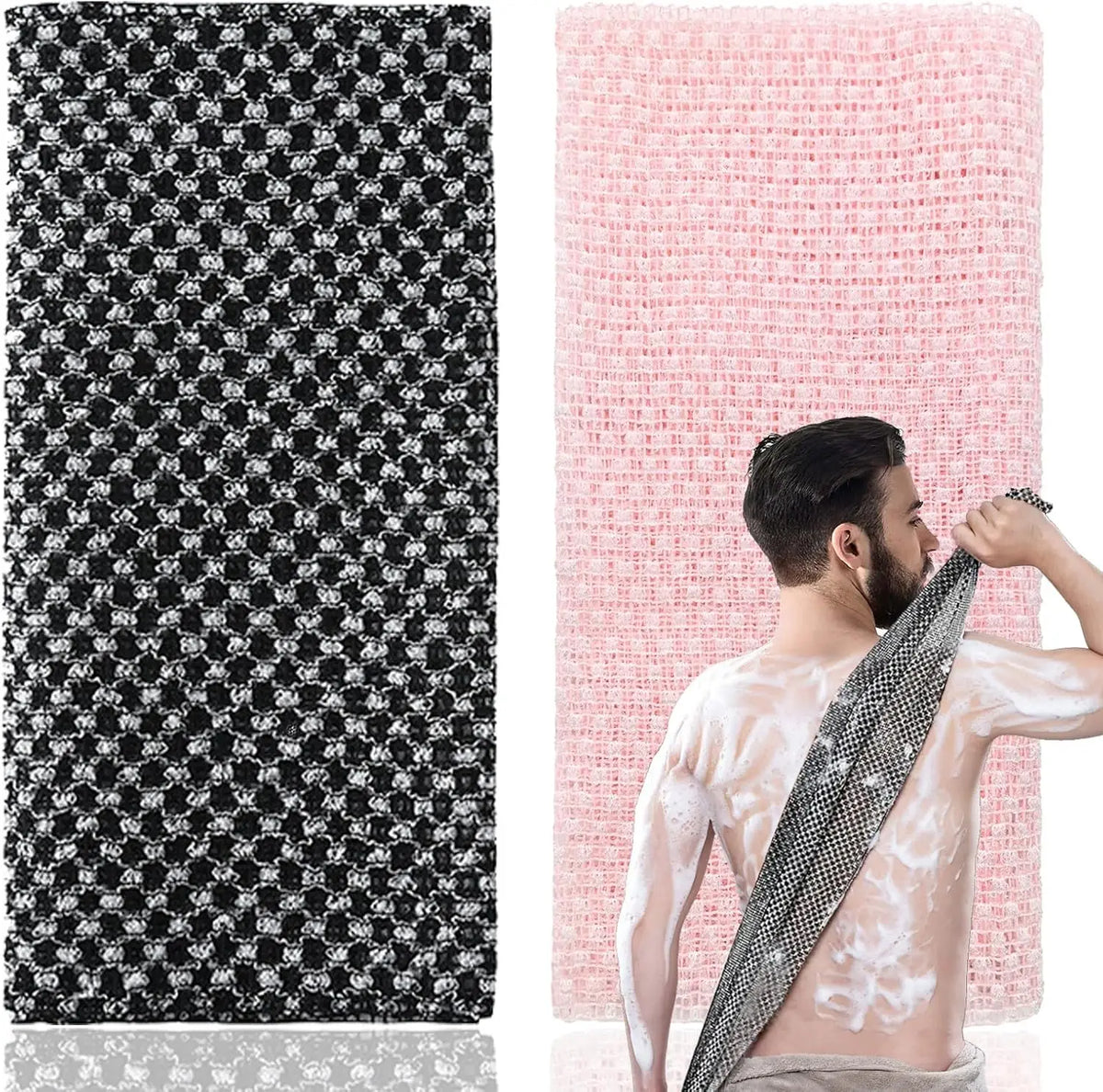 Exfoliating Towel, Exfoliating Shower Towel,Extra Long  Washcloth for Men Women,Exfoliating Body Scrubber for Cleaning Spa