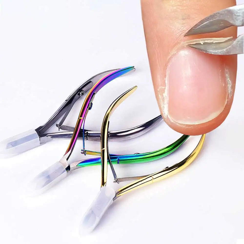 Nail Cuticle Nipper Manicure Scissors 1Pcs Stainless Steel Tweezer Clipper Dead Skin Remover Scissor Pusher Tool Trimmer 10*7cm