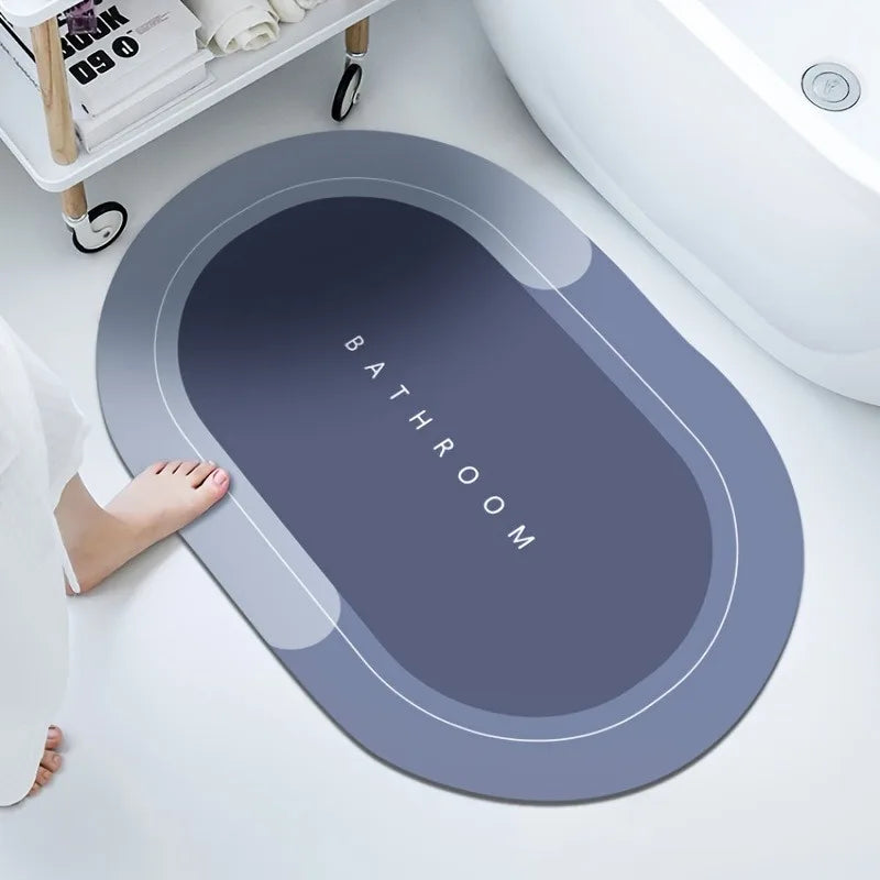 1pc QuickDry Polyester Bath Mat, Non-Slip Ultra-Fast Drying Shower Floor Rug