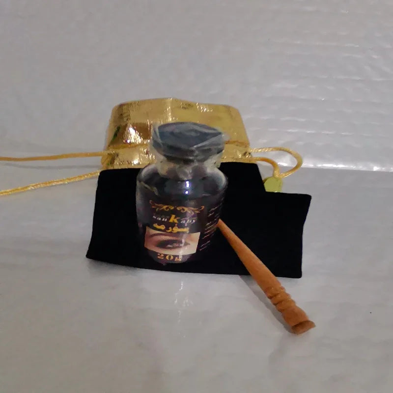TAX Surma Natural BLACK Shadow Sormeh Ithmid Kajal Kohl Eyeliner Powder Bottle Color Lasting Big Eyes Traditional Makeup Tool