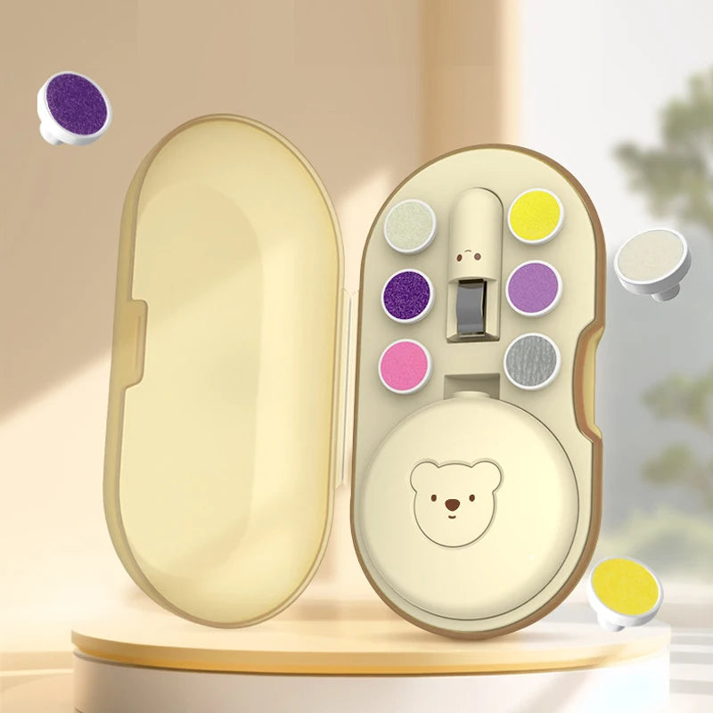 Cute Bear Baby Electric Nail Trimmer Kit Kid Nail Polisher Tool Baby Care Manicure Set Easy Trim Nail Filer Clippers For Newborn