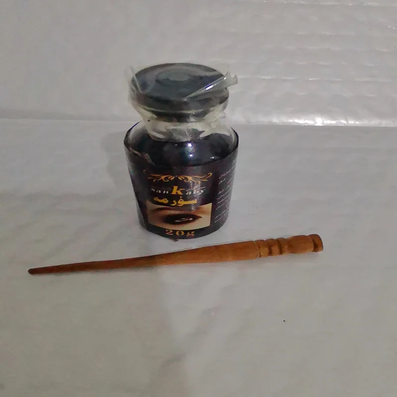 TAX Surma Natural BLACK Shadow Sormeh Ithmid Kajal Kohl Eyeliner Powder Bottle Color Lasting Big Eyes Traditional Makeup Tool