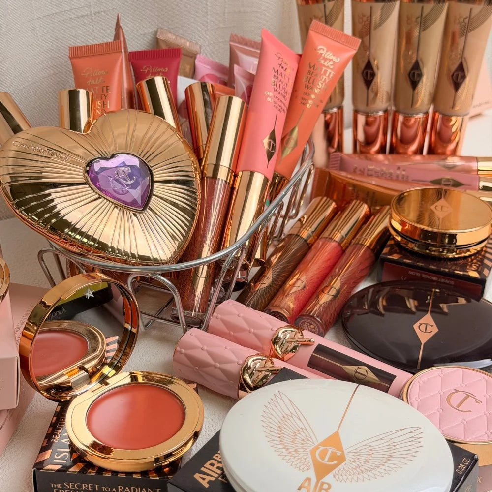 Charlotte Tilbury Lip Gloss Two Color Heart Shape Powder Blusher Highlight Spotlight Brightening Seamless Cosplay Makeup Gifts