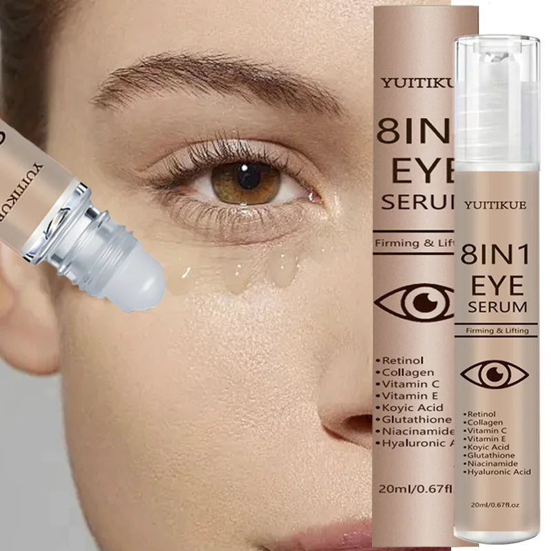 YUITIKUE 8-in-1 Eye Serum 20ml, Retinol & Collagen Firming Lifting Serum for Dark Circles & Wrinkles