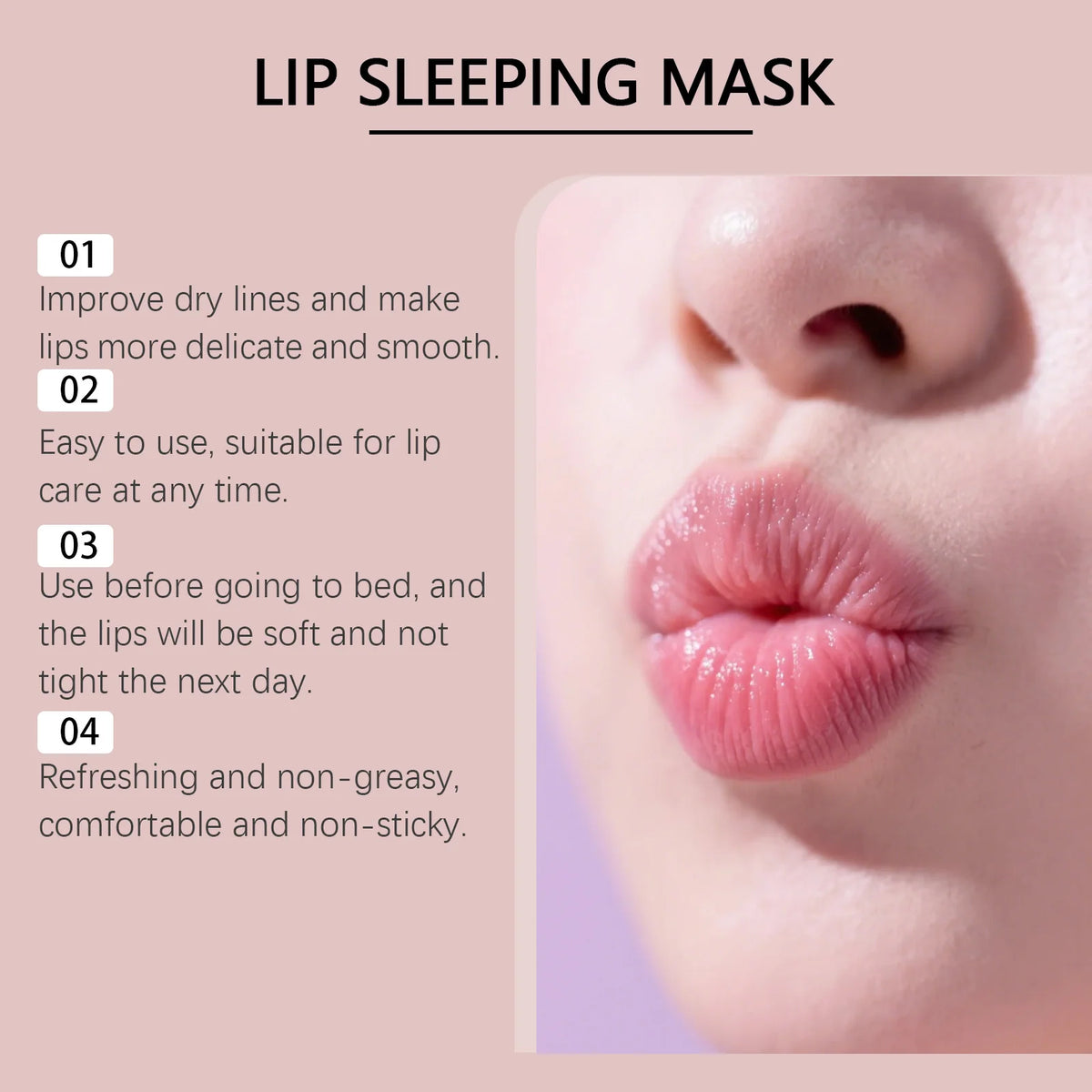 Lip Sleeping Mask Overnight Moisturizing Hydrating Lip Care Fade Lip Lines with Shea Butter Coconut Oil for Dry Cracked Lips