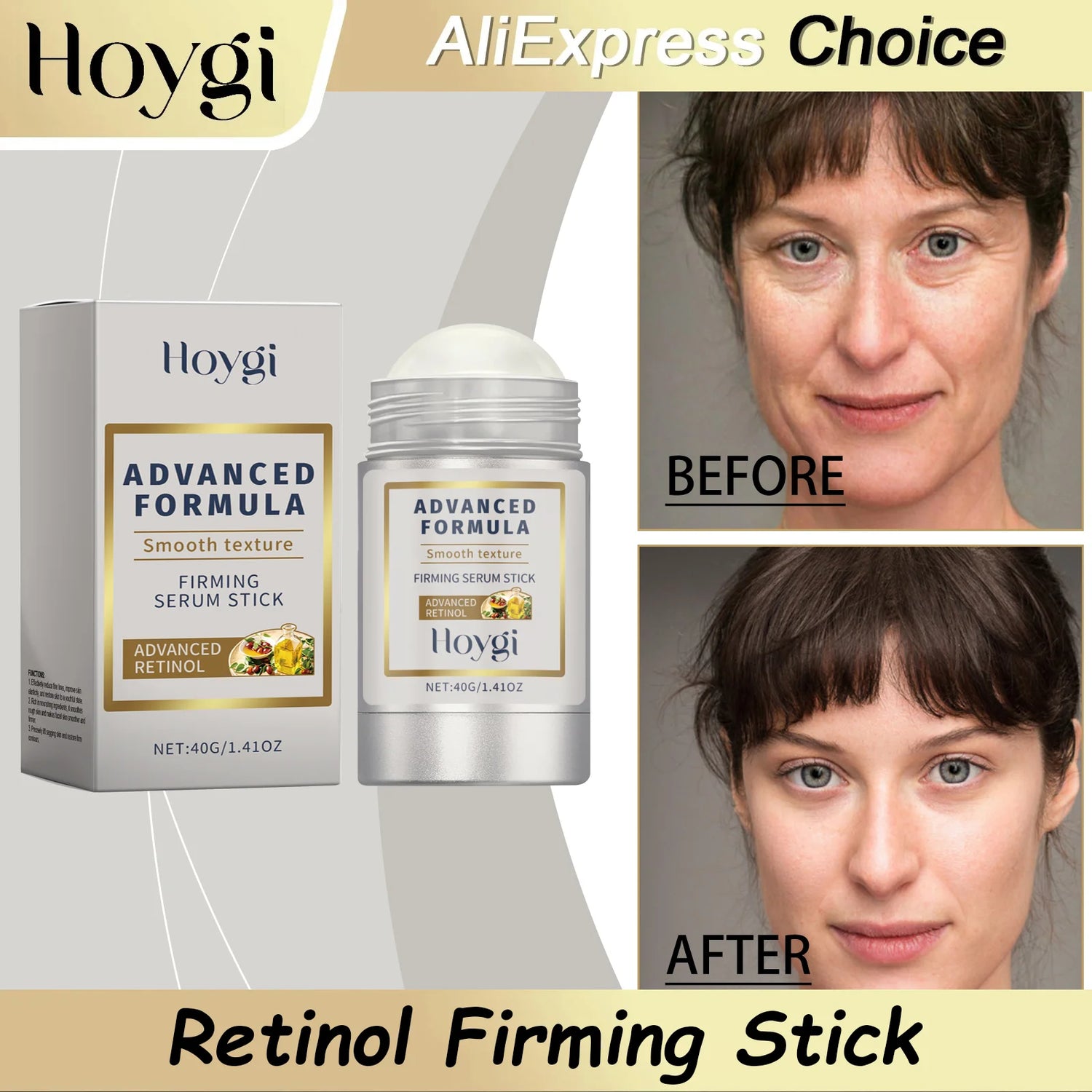 HOYGI Retinol Firming Stick Anti Wrinkle Lifting Firming Cream Hyaluronic Acid Hydrating Moisturize Smooth Fine Lines Face Cream