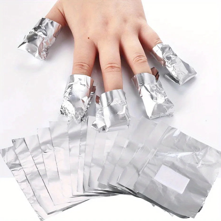 50/100pcs Remover Aluminum Foil Nail Wraps For Soak Off Acrylic Gel Polish Professional Cleaning With Cotton Pad Manicure Tools
