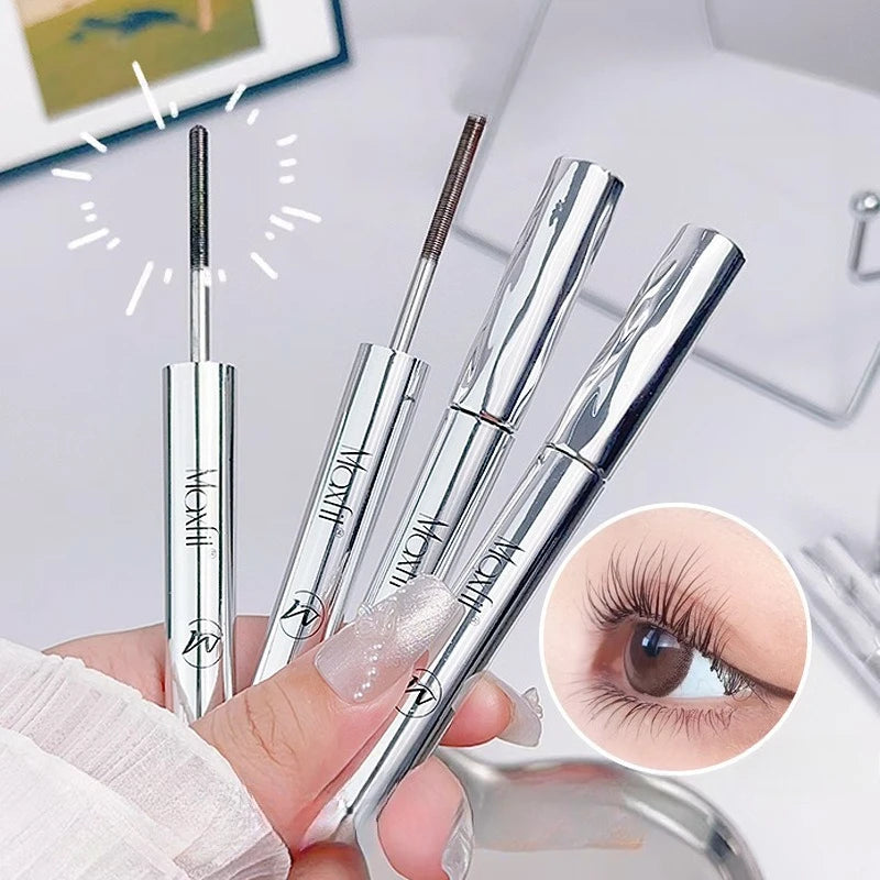 Waterproof Spiral Brush Head Mascara - Steel Tube Long-lasting Easy To Apply - Suitable for Beginners Party Makeup Mascara