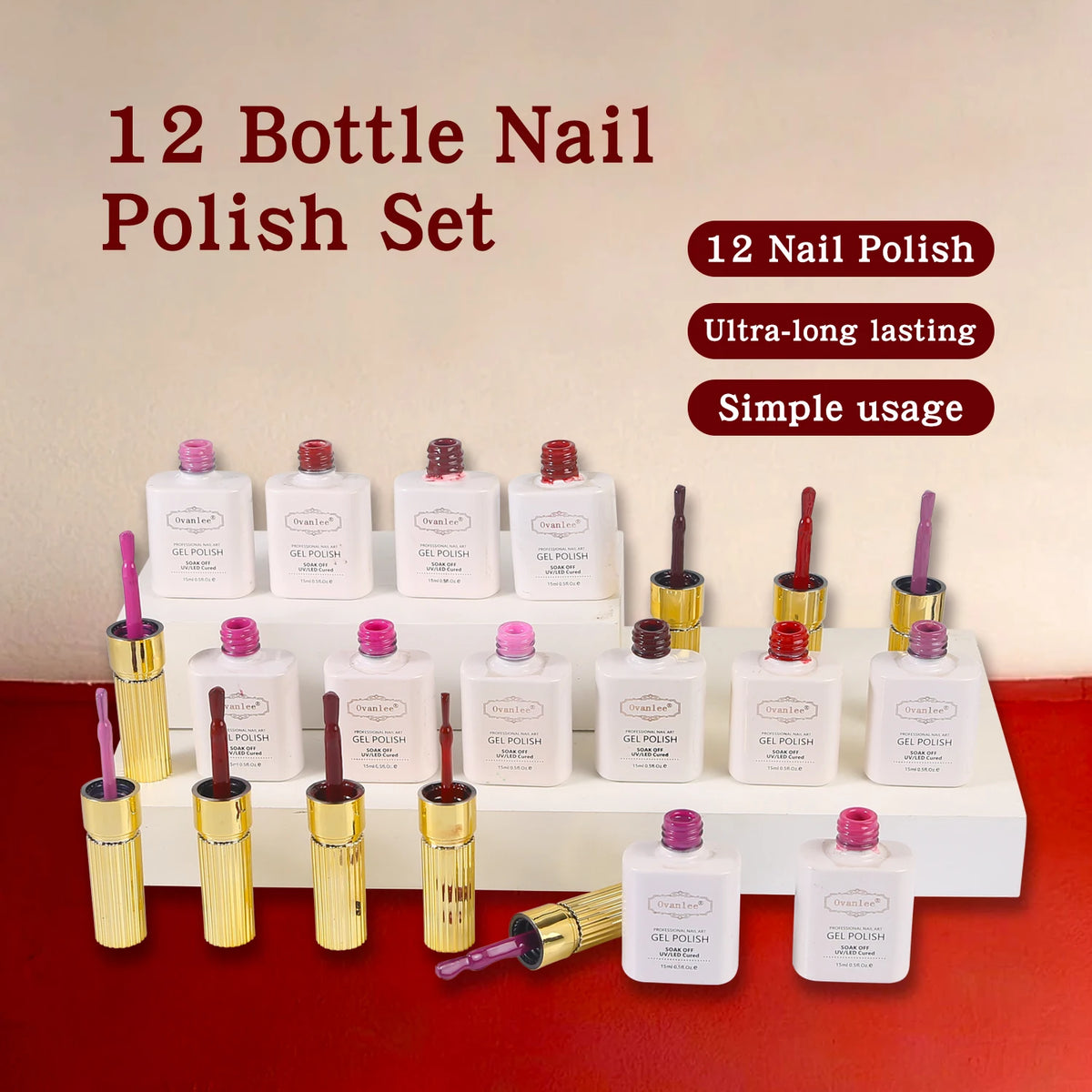 12 pcs 15ml Plant Extraction Odorless Fast-Drying Nail Polish, Long Lasting, Suitable For Daily Nail Decoration