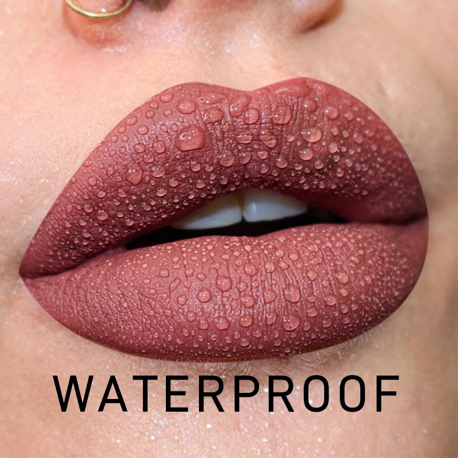 6pcs Colors Matte Velvet Lip Gloss Waterproof Sexy Red Liquid Lipstick Nude Rose Red Pink  Lips Tint Makeup Lip Glaze Cosmetics Red Lip Stain Beauty Lip Cosmetic for Women Gifts