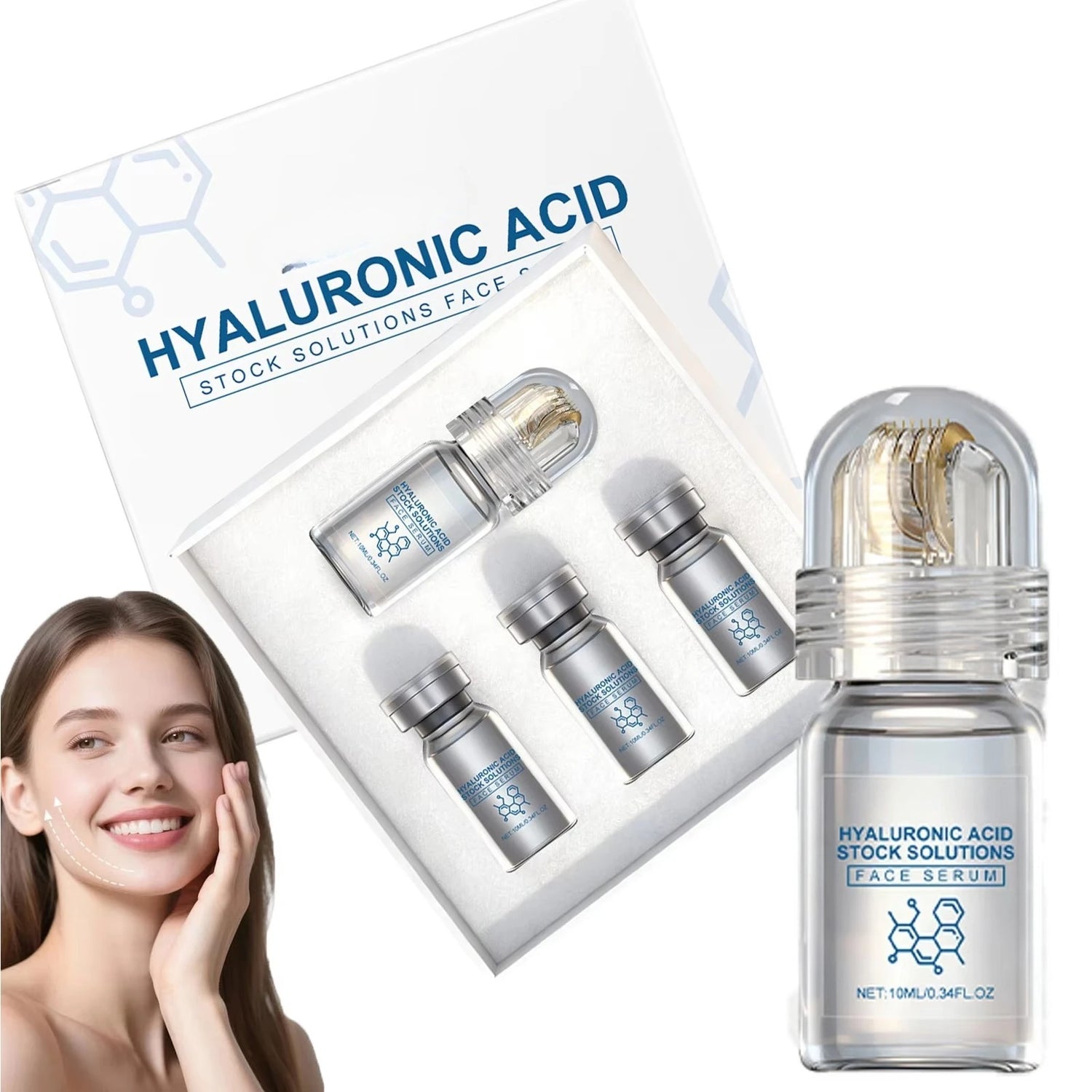 30ml Niacinamide Microneedle Serum Kit 0.25mm Roller Moisturizing Nourishing Winter Facial Skin Care