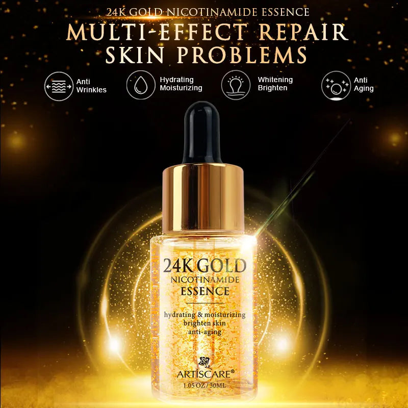 ARTISCARE 24K Gold Serum 3pcs/SET for Anti Dark Circles Eye Cream Moisturizing and Anti Wrinkles Face Essence Skin Care Cream