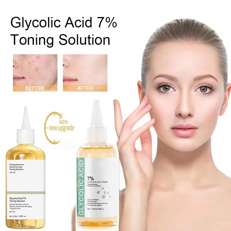 Glycolic Acid 7% Toning Solution To Remove Acne Moisturize Skin Rejuvenating Lotion Gentle Glycolic Acid Tone Exfoliating Toner