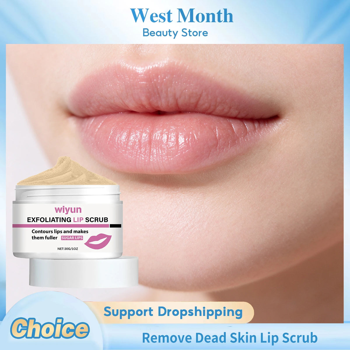 Lip Scrub Deep Cleaning Remove Dark Lip Improve Dullness Prevent Drying Anti-Cracking Fade Lip Lines Deep Moisturizing Lip Care