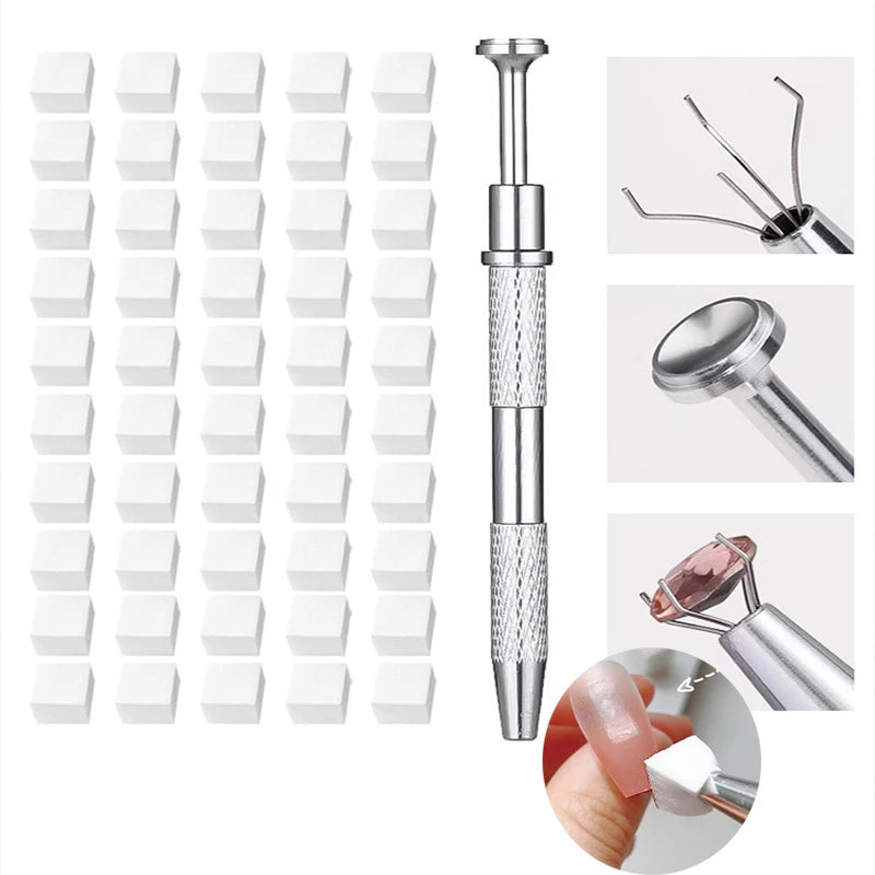 50/300Pcs Nail Art Sponge Set With Grabbing Pen Manicure Creative Nail Sponge Gripper Tool Nail Art Tools Manicure Accessories