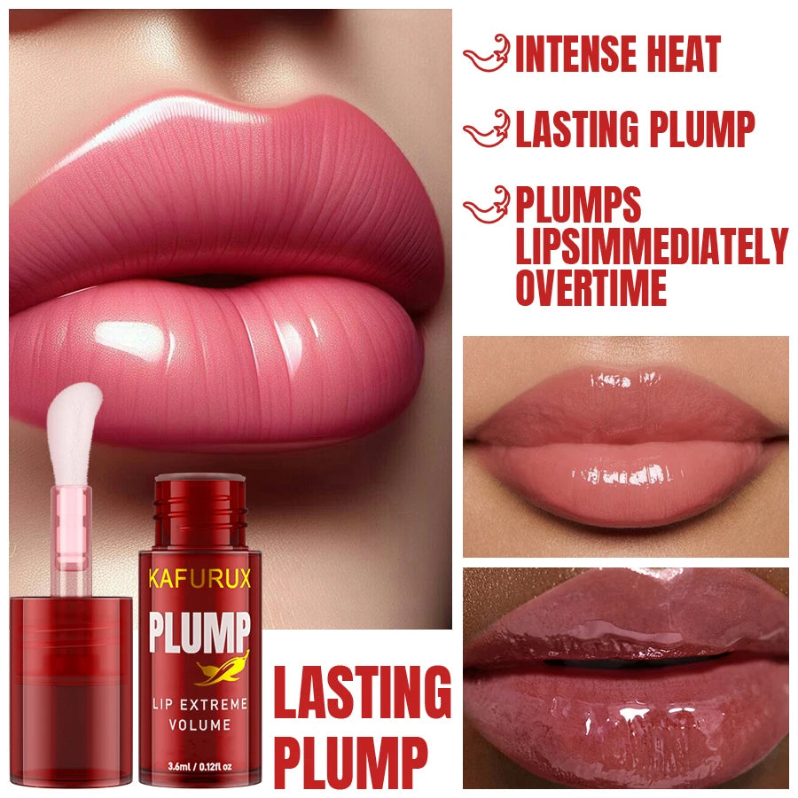 3pcs Lip Plump Long Lasting Women Lip Oil Moisturizing Transparent Lip Gloss Serum Instant Volumising Essence Oil Repair Lip Fine Lines Increase Korean Makeup Lip Cosmetic for Women Gifts Lip Beauty