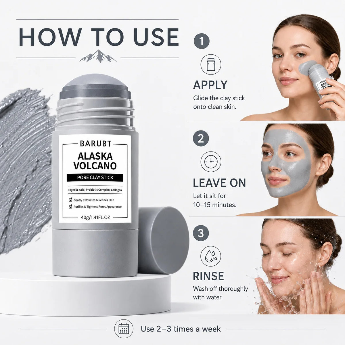 Volcanic Mud Mask Remove Blackhead Acne Mugwort Solid Mask Face Deep Cleaning Pores Oil Control Smooth Skin Care Beauty Products Moisturizing Mask