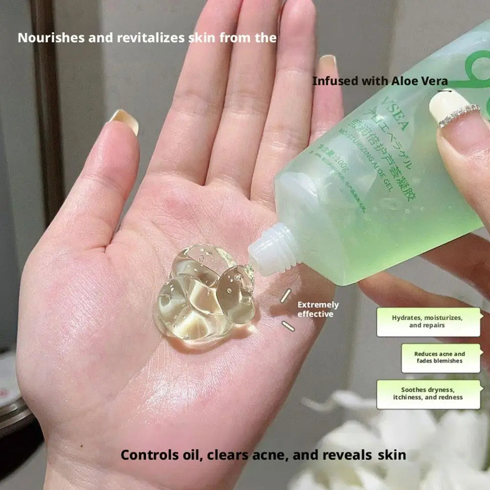 Aloe Vera Gel For Face & Body Soothing Hydrating Moisturizing Repairing Sunburn Relief Acne Care For Sensitive Skin