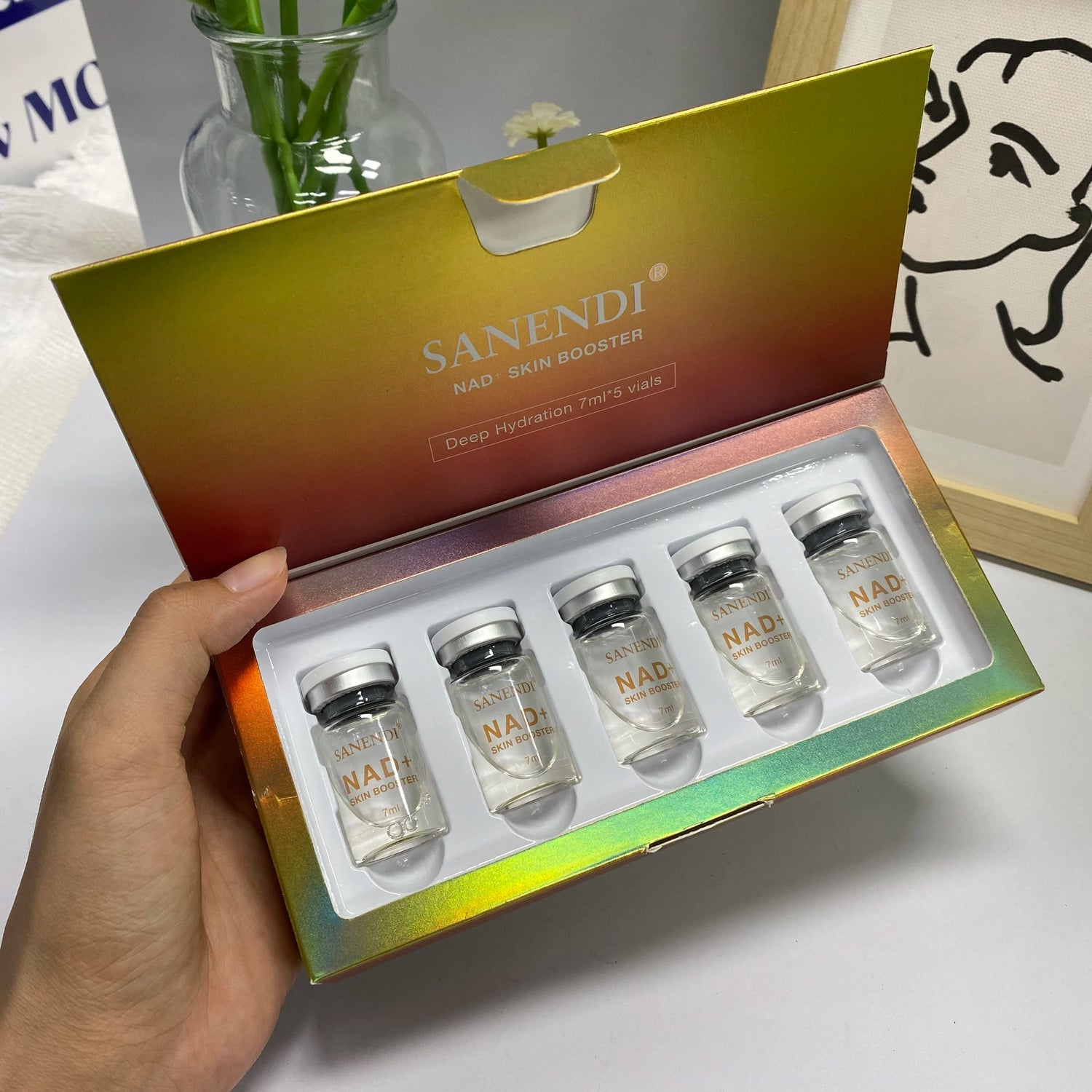 Newest 5vials NAD Plus Serum For Facial Skin Booster Lifting NAD+ PDRN Essence Dr.Pen Serum for Aging Dull Skin