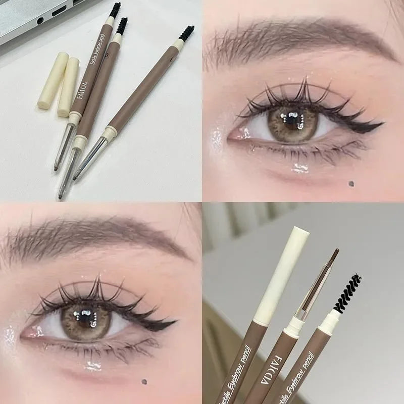 1PC Waterproof Double-Ended Eyebrow Pencil Ultra Fine Eyebrow Pencil Sweat-proof Long Lasting Professional Eye Makeup Cosmetics
