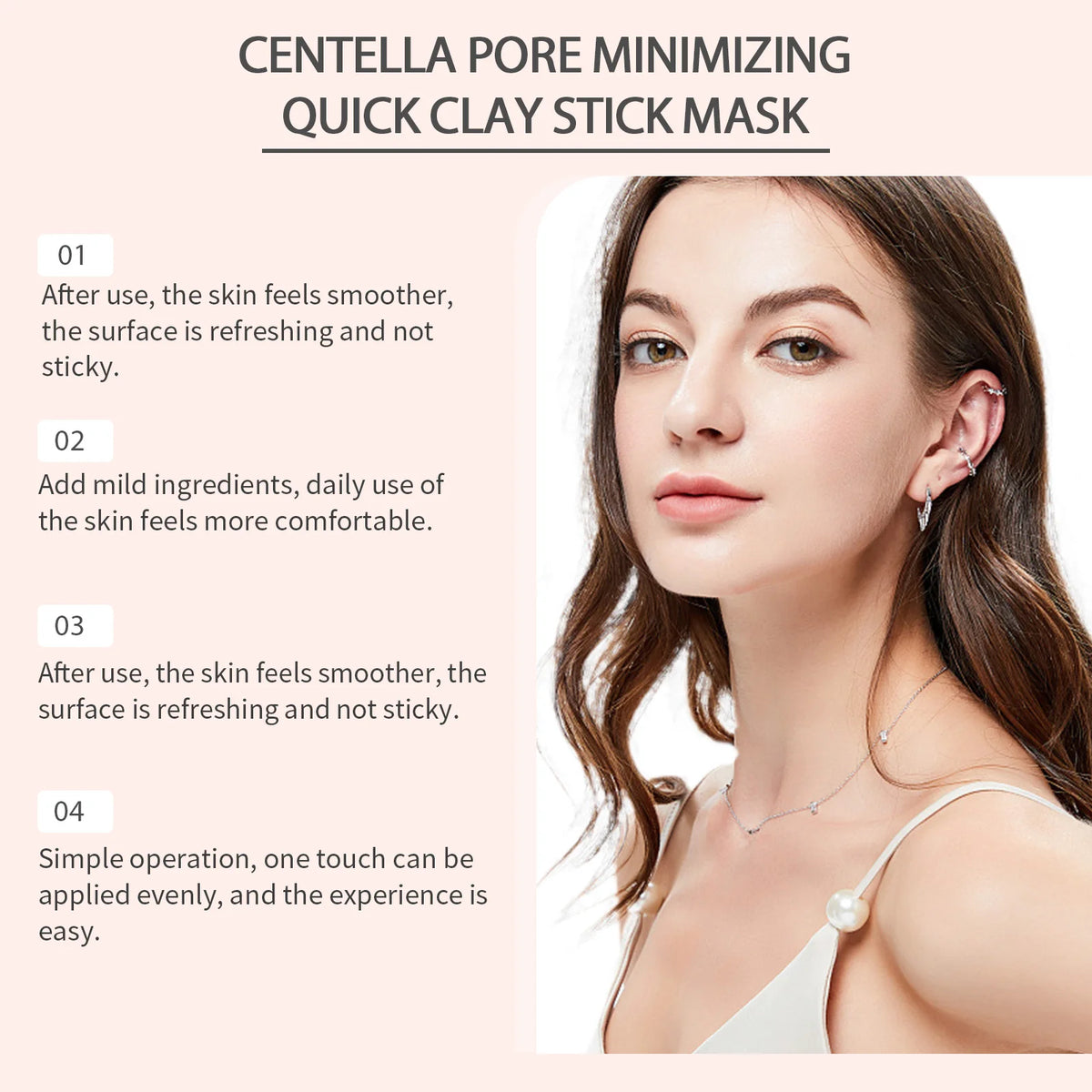Centella Clay Stick Mask Facial Cleansing Pore Minimizing Deep Moisturizing Soothing Facial Brightening Face Mask Skin Care 27g
