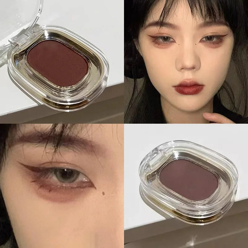Red Brown Monochrome Eyeliner Eyeshadow Powder Palette Silky Matte Chocolate Lying Silkworm Eyeliner Waterproof Aegyo-sal Makeup