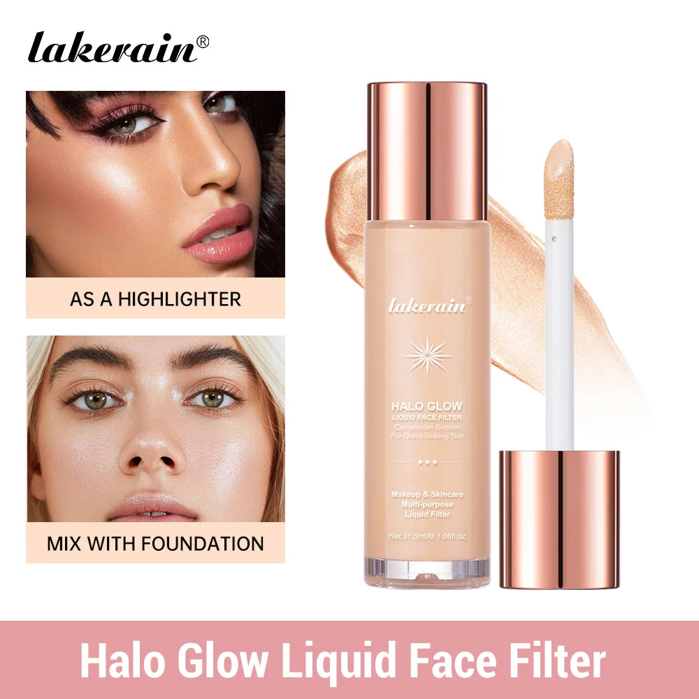 2 IN 1 Face Makeup Long-Lasting Dewy Radiant Liquid Illuminator Foundation & Highlighter Brighten Face Body Shimmer Makeup