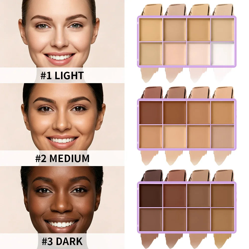 Cream Concealer Palette Full Coverage Tattoo Cover Up Cream Contour Palette Hide Dark Spots Blemishes Long Lasting Face Makeup