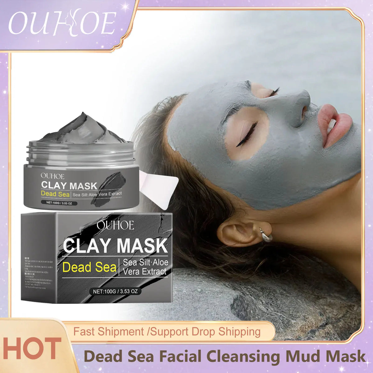 Deep Cleansing Face Mask Dead Sea Mud Brightening Facial Hydrating Oil Control Soothing Skin Repair Acne Blackhead Remover Mask