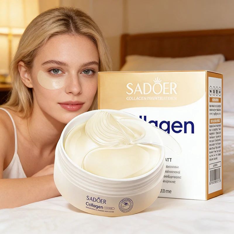 60pcs SADOER Crystal Collagen Eye Mask Anti Dark Circles Removal Eyes Bags Moisturizing Eyes Patches Eye Gel Masks Skin Care