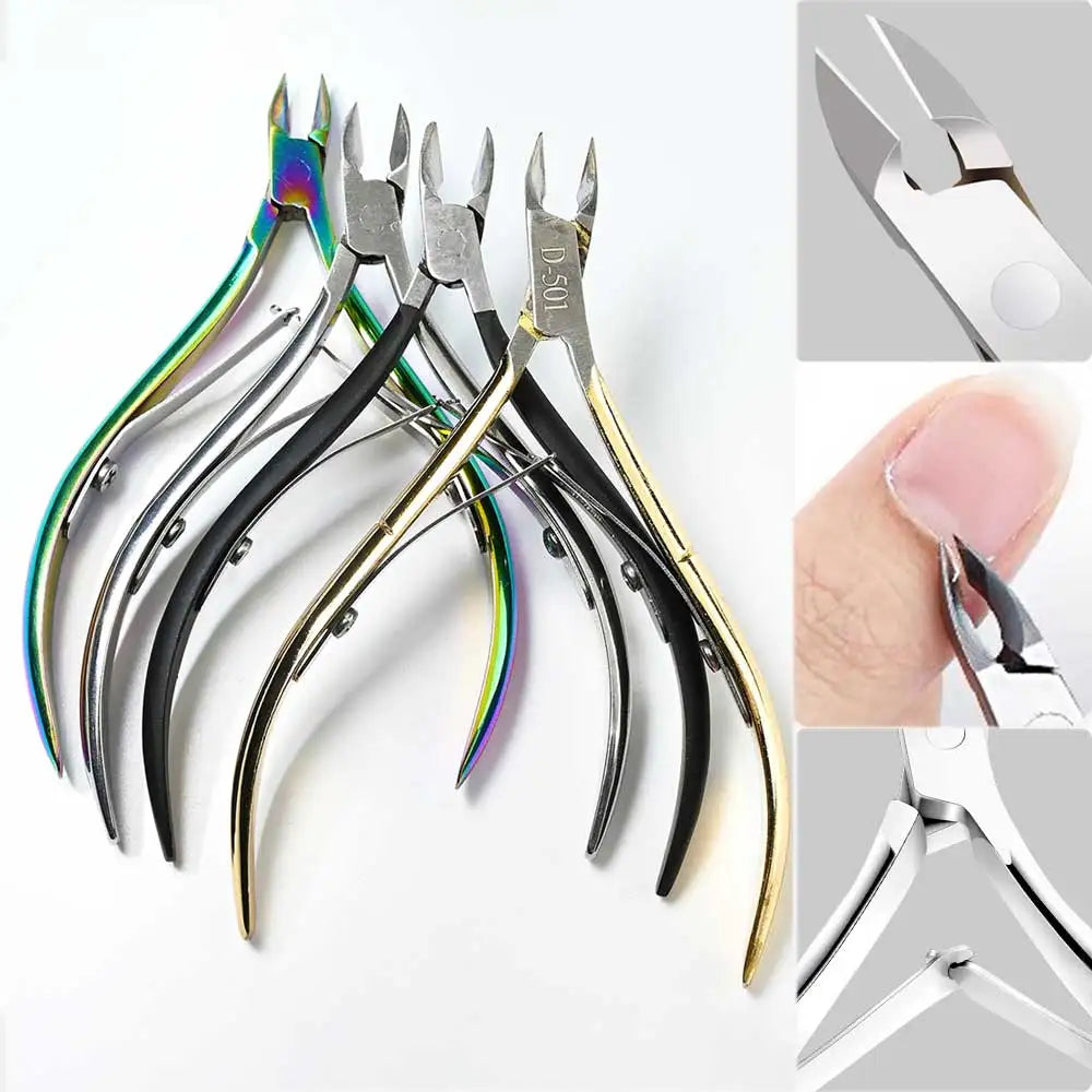 Nail Cuticle Nipper Manicure Scissors 1Pcs Stainless Steel Tweezer Clipper Dead Skin Remover Scissor Pusher Tool Trimmer 10*7cm