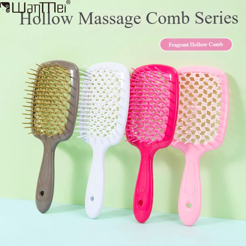 1PCS Massage Anti-static Fragrance Hollow Out Wet Comb Curly Air Cushion Tangled Hair Hair Brush Hair Barber Salon Styling Tool