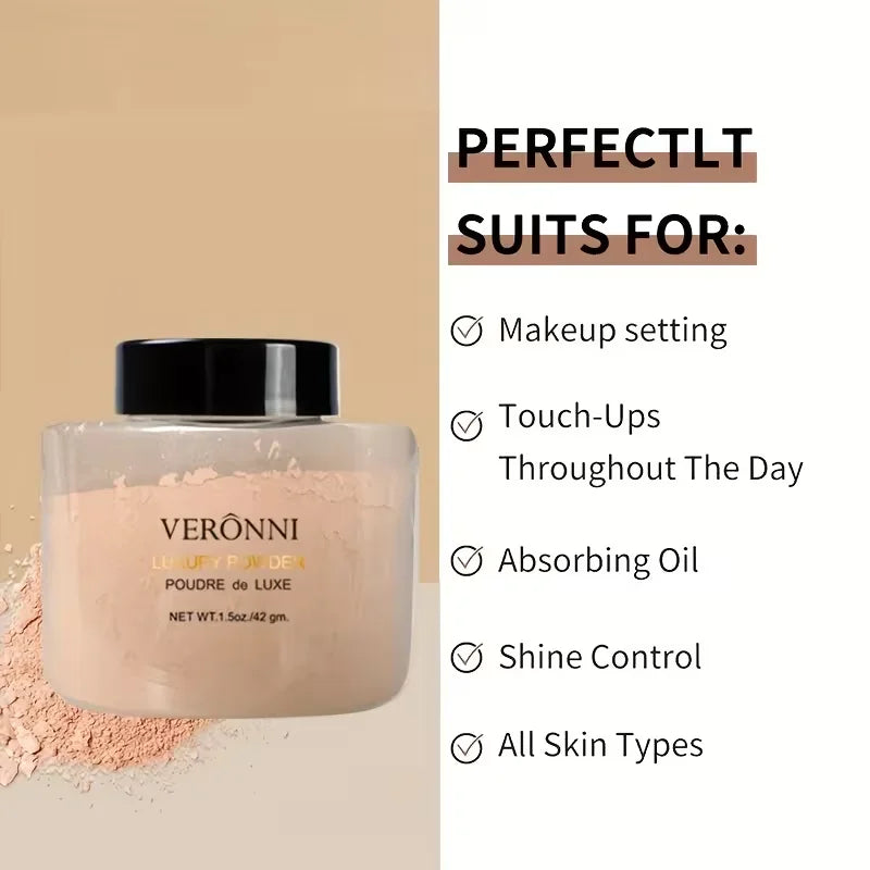 Two Sets Of Setting Powder: Banana Powder, Setting And Brightening Powder, Loose Powder, And Loose Powder, Oil-control, Concealer, Water-resistant, Long-lasting Brightening, And Skin Tone Setting. Suitable For Both Men And Wo