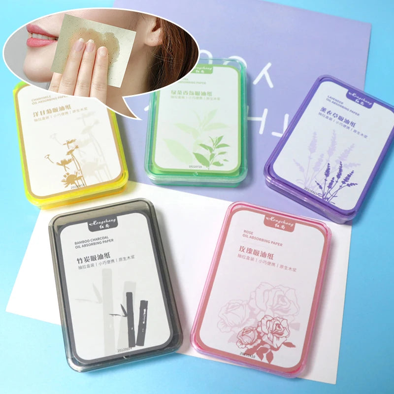 300PCS/Box Face Paper Absorbent Oil Control Face Cleanser Wipes Makeup Cleansing Oil Blotting Sheets Oil Absorbing Paper Tissues