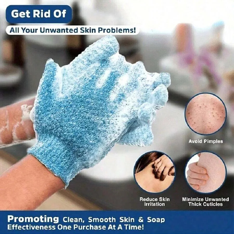 2pcs/6pcs/12pcs Reversible Exfoliating Shower Gloves, Body Scrub Gloves, ,Cleansing Tools Bath Towel Bath Products Back Scrub