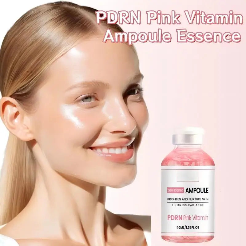 PDRN Pink Vitamin Ampoule Serum Glow Boosting Brightening Hydrating Firming Radiant Daily Facial Essenc