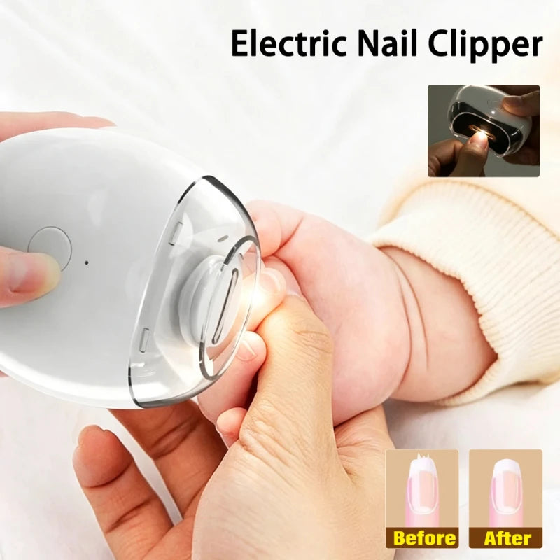 2 IN 1 Electric Nail Trimmer With LED Light Automatic Nail Grinder Trimmer For Baby Adult Mini Manicure Tools Nail Care
