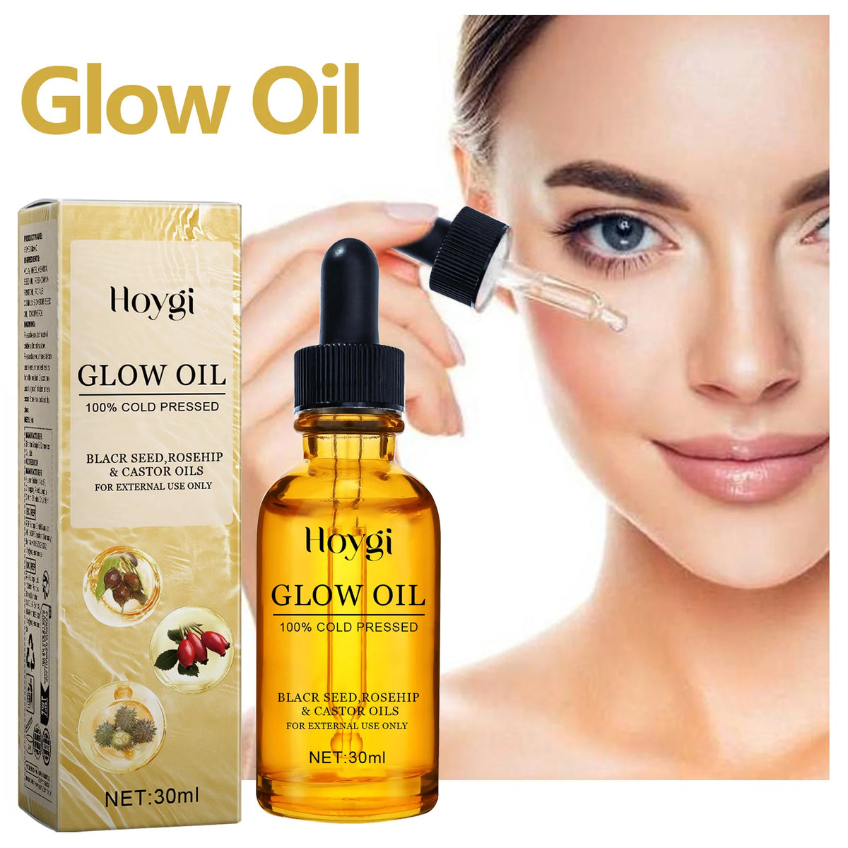 Facial Oil Anti Aging Face Treatment Hydrating Moisturizer Wrinkle Reducer for Dry Skin Rosehip Oil Brightening 30ml Non Greasy