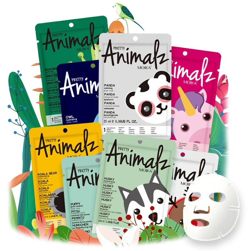 1 Pcs Animal Moisturizing Face Mask Hydrating Facial Mask Collagen Hyaluronic Acid Sheet Masks Skin Care Facial Care Products
