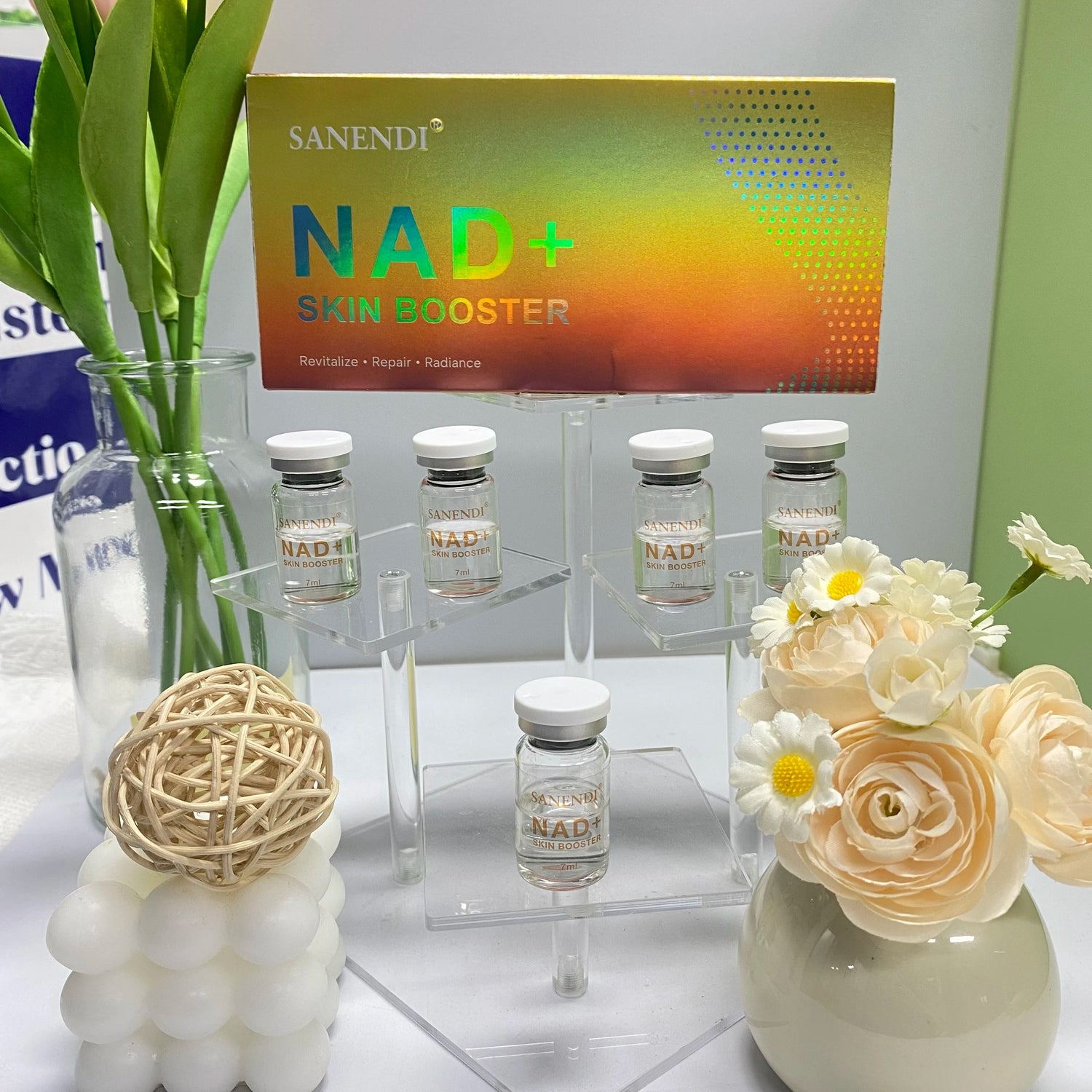 Newest 5vials NAD Plus Serum For Facial Skin Booster Lifting NAD+ PDRN Essence Dr.Pen Serum for Aging Dull Skin